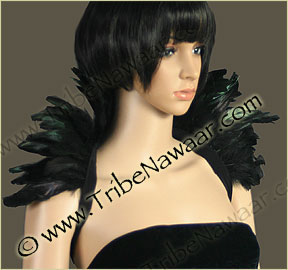 Tribe Nawaar's black premium theatrical feather collar