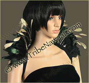 Tribe Nawaar's natural queen theatrical feather collar