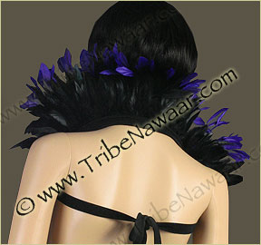 Tribe Nawaar's purple queen theatrical feather collar, back