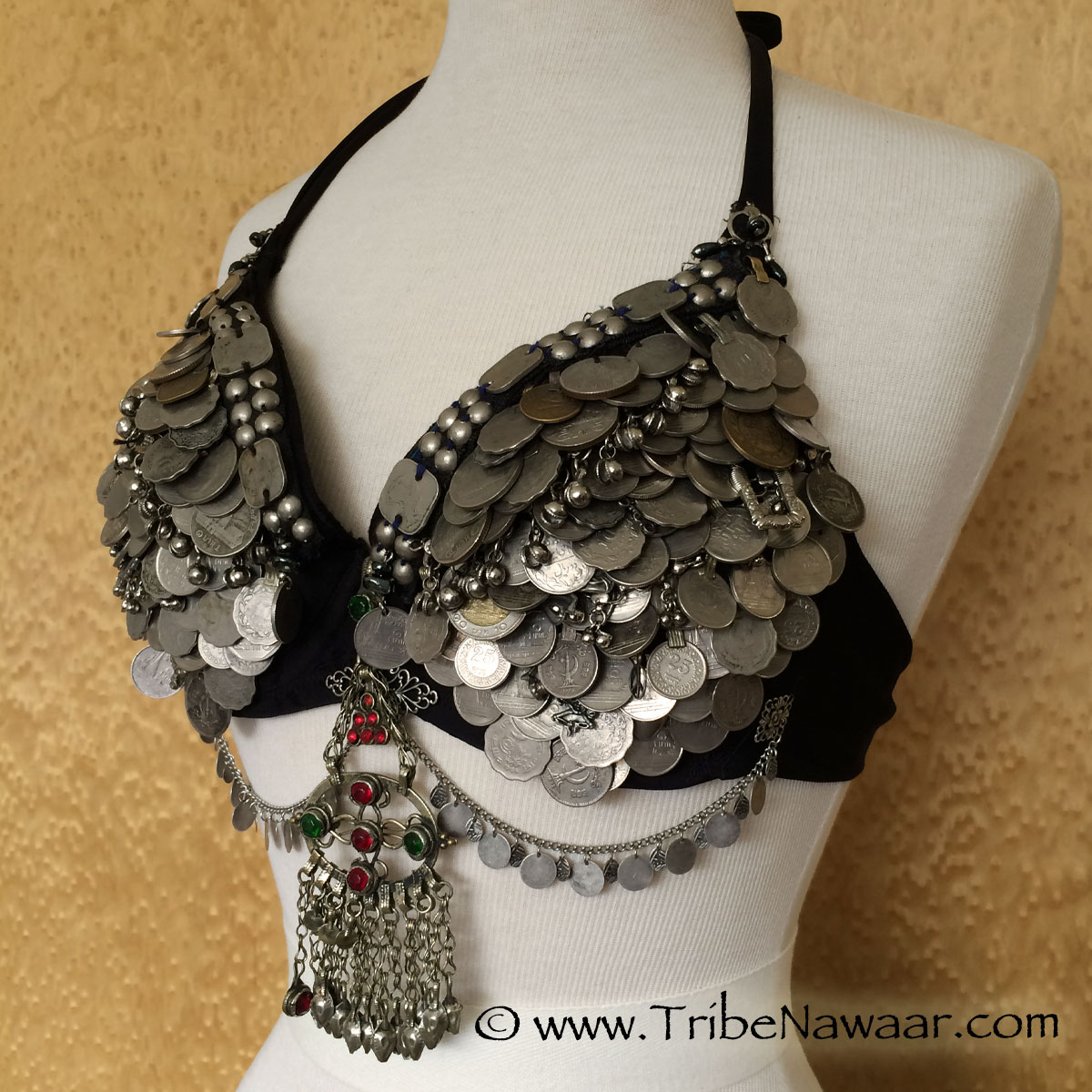 Learn to make your own DIY tribal bellydance coin bra in Tribe Nawaar's Bra Decorating Workshop, Boulder, Colorado