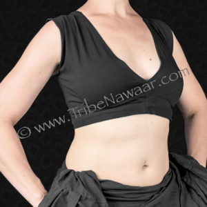 Black basic sleeveless choli from Tribe Nawaar