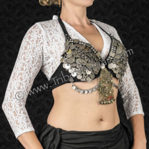 Tribe Nawaar's snow lace choli top, bra not included with choli purchase but we can custom make one for you!