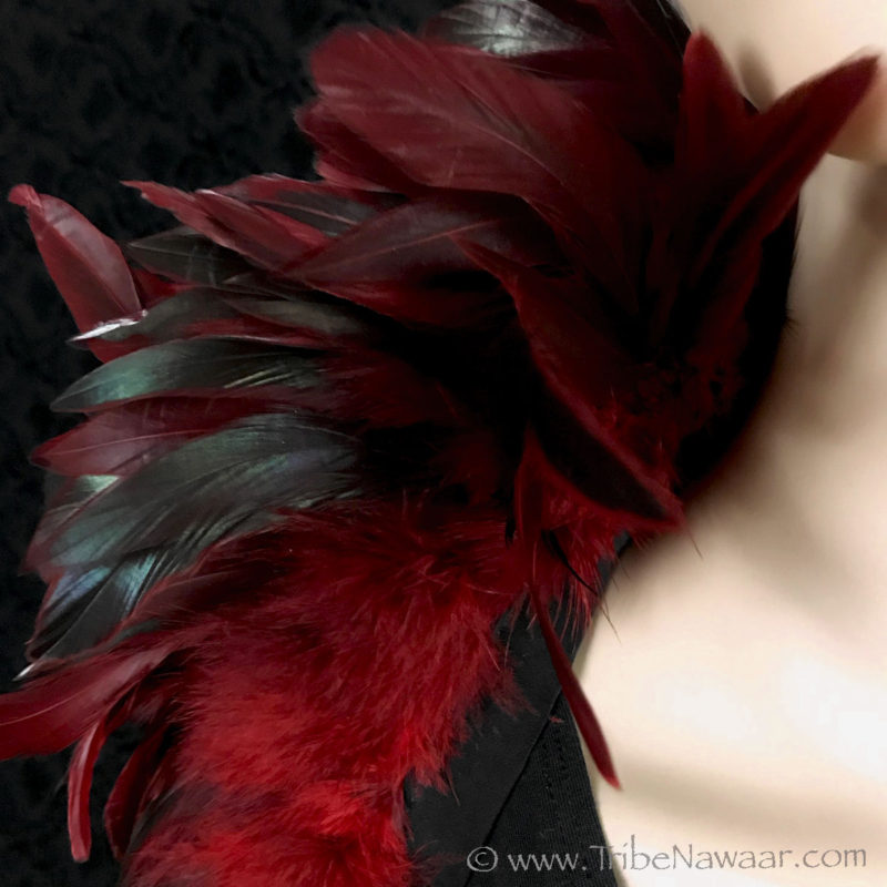 Rich Red Premium Theatrical Feather Collar
