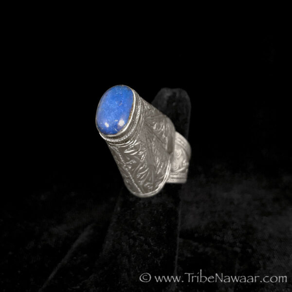 Tall Turkmen Ring With Lapis Lazuli