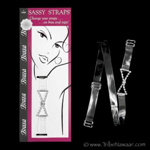 Clear narrow bra straps with rhinestones available at The Nawaar Marketplace at www.TribeNawaar.com
