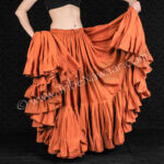 Classic Copper 25 Yard Cupcake Skirt- The best 25 yard belly dance skirt. Quality construction makes it useful as a FCBDstyle® (ATS) skirt, tribal fusion skirt, flamenco skirt and folkloric dance skirt. Available exclusively from The Nawaar Marketplace at www.TribeNawaar.com