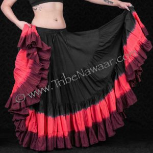 Black Top Passion Skirt. 25 yard hand dip dyed cupcake skirt from Tribe Nawaar. Perfect for ATS belly dance costumes!