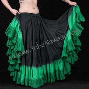 Black Top Spring Skirt. 25 yard hand dip dyed cupcake skirt from Tribe Nawaar. Perfect for ATS belly dance costumes!