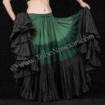 Green & Black Skirt. 25 yard hand dip dyed cupcake skirt from Tribe Nawaar. Perfect for ATS belly dance costumes!