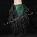 Green & Black Skirt. 25 yard hand dip dyed cupcake skirt from Tribe Nawaar. Perfect for ATS belly dance costumes! Skirt tucked in a 'Double Cross' tuck.