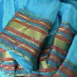 Aquamarine sari trim skirt available from The Nawaar Marketplace at www.TribeNawaar.com (trim detail)