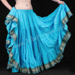 Aquamarine sari trim skirt available from The Nawaar Marketplace at www.TribeNawaar.com