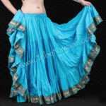 Aquamarine sari trim skirt available from The Nawaar Marketplace at www.TribeNawaar.com