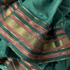 Green lotus sari trim skirt available from The Nawaar Marketplace at www.TribeNawaar.com (trim detail)