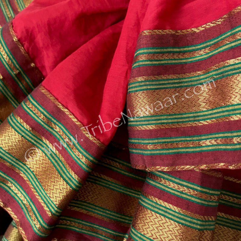 Red Lotus Sari Trim Skirt