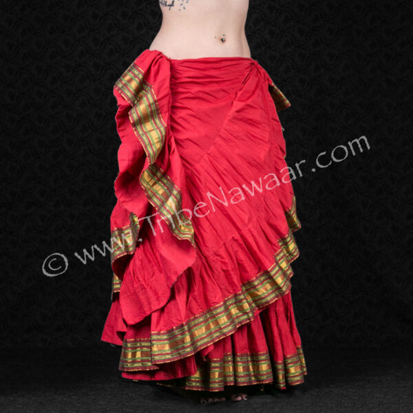 Red Lotus Sari Trim Skirt