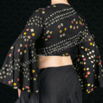 Black Jaipur Flute Sleeve Wrap Top (back), great tribal style belly dance top, folkloric dance top or festival top