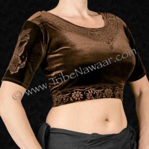 Brown Sutra Choli Top (Medium & XL)