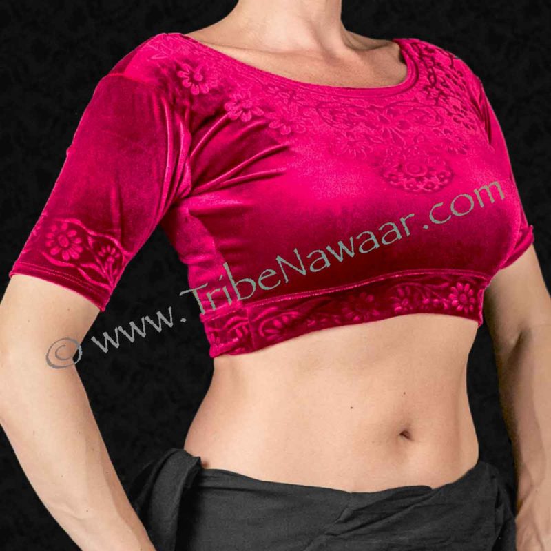 Rose Red Sutra Choli Top (Small)