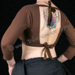 Chocolate 3/4 sleeve choli for ATS belly dance from Tribe Nawaar, back