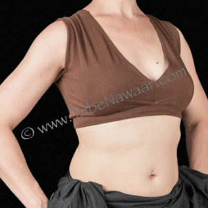 Chocolate Sleeveless Cotton Lycra Choli Top
