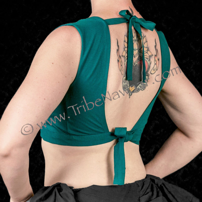 Teal Sleeveless Cotton Lycra Choli Top