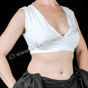 XXL White Sleeveless Cotton Lycra Choli Top
