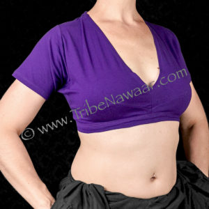 Purple Short Sleeve Basic Choli