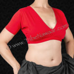 Red basic short sleeve choli from Tribe Nawaar