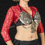 Tribe Nawaar's red lace choli top, bra not included with choli purchase but we can custom make one for you!