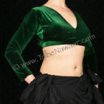 Tribe Nawaar's deep green velvet choli, front