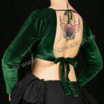 Tribe Nawaar's deep green velvet choli, back