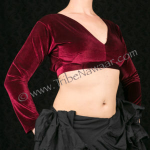 XXL Garnet Velvet Choli