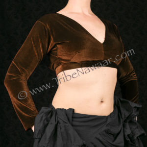 Terra Brown Velvet Choli