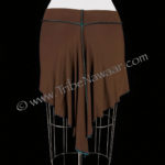 Chocolate Gaia Skirt from Tribe Nawaar, asymmetrical edge worn to the back