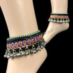 Tribe Nawaar's traditional tribal anklets 1. Great for belly dance, festivals and so much more! Image of anklets modeled.