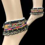 Tribe Nawaar's traditional tribal anklets 5. Great for belly dance, festivals and so much more! Image of anklets modeled.