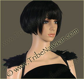 Tribe Nawaar's peacock flue theatrical feather collar, down