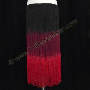 Tribe Nawaar's passion red & black long fringe belt