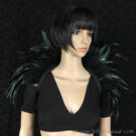 Tribe Nawaar's black premium theatrical feather collar, open 'Showgirl' style