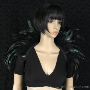 Black Premium Theatrical Feather Collar