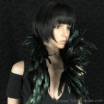 Tribe Nawaar's black premium theatrical feather collar, closed 'Victorian Collar' style