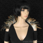 Tribe Nawaar's natural premium theatrical feather collar, open 'Showgirl' style