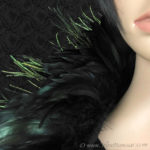 Tribe Nawaar's peacock flue queen theatrical feather collar, detail of feathers