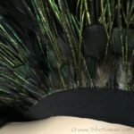 Tribe Nawaar's peacock flue theatrical feather collar, detail of feathers, view from back