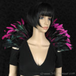 Tribe Nawaar's hot pink queen theatrical feather collar, open 'Showgirl' style