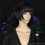 Tribe Nawaar's purple queen theatrical feather collar, open 'Showgirl' style