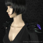 Tribe Nawaar's purple queen theatrical feather collar, laid flat 'Warrior' style