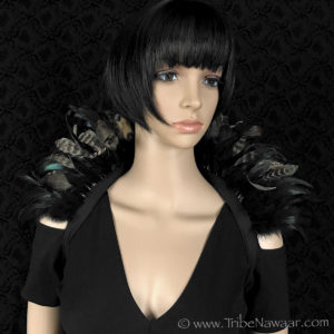 Natural Variegated Queen Theatrical Feather Collar