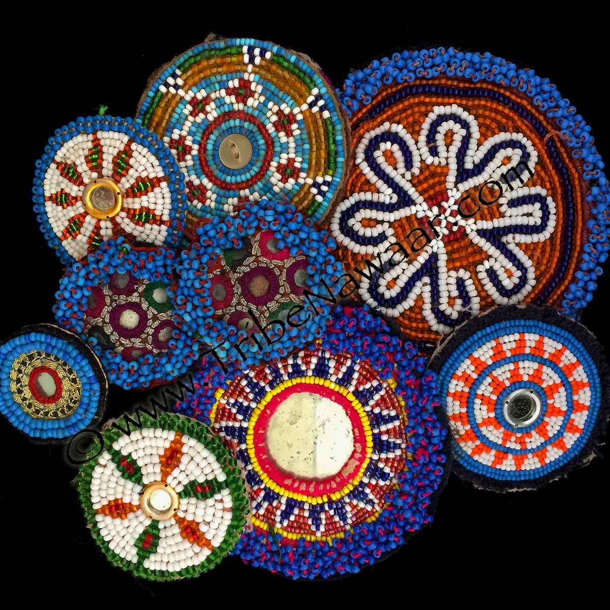 Tribe Nawaar's traditional beaded flair medallions